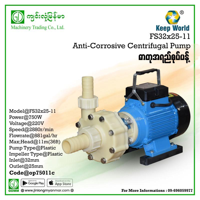 Anti-Corrosive Centrifugal Pump Keep World FS32×25-11 750W (220V)
