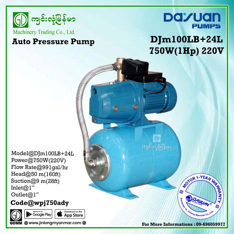 Auto Pressure Pump DAYUAN DJm100LB+24L 750W 1"x1" (220V)